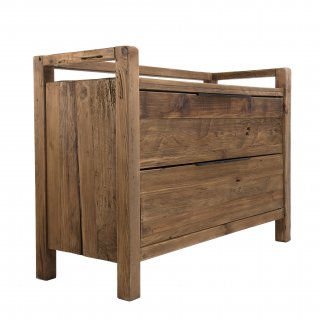 Commode 2 tiroirs SANDY Scandinave  en bois Pin recyclé